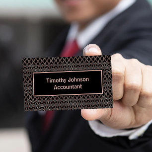 Eleganter Buchhalter für Kupfer und schwarzes Must Visitenkarte