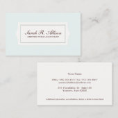 Eleganter Buchhalter Plaque Style Light Blue Visitenkarte (Vorne/Hinten)