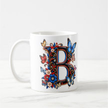 Eleganter Buchstabe B Anfangsblumen Frauen 