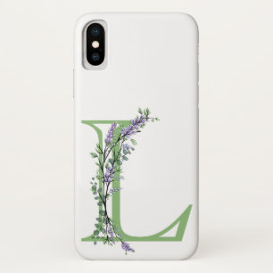 Eleganter Buchstabe L Lavender Eucalyptus Case-Mate iPhone Hülle