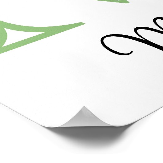 Eleganter Buchstabe M Lavender Eucalyptus Poster (Ecke)