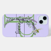 Eleganter Buchstabe P Lavender boho Dragonfly Case-Mate iPhone Hülle (Rückseite (Horizontal))