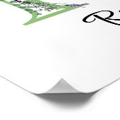 Eleganter Buchstabe R Lavender Eucalyptus Poster (Ecke)