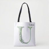 Eleganter Buchstabe U Lavender Eucalyptus Tasche (Vorderseite)