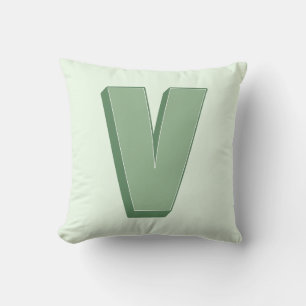 Eleganter Buchstabe V Monogramm personalisierte An Kissen
