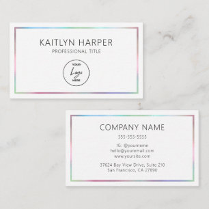 Eleganter Bunter Folienrahmen Minimal Logo Visitenkarte