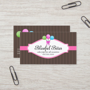 Eleganter bunter Kuchen-Pop Visitenkarte
