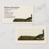 Eleganter bunter Pfau-Vintage Geschäfts-Karte Visitenkarte (Vorne/Hinten)