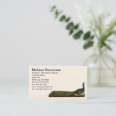 Eleganter bunter Pfau-Vintage Geschäfts-Karte Visitenkarte (Stehend Vorderseite)