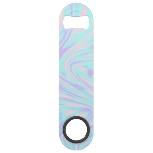 eleganter bunter rosa blauer lila weißer Marmor Speedflaschenöffner (Rückseite)