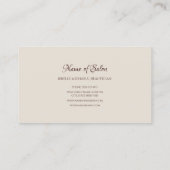 Eleganter Burgund Blumen Glitzer Beauty Salon Visitenkarte (Rückseite)