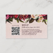Eleganter Burgund-Blush-RSVP-Karte QR-Code Begleitkarte (Rückseite)