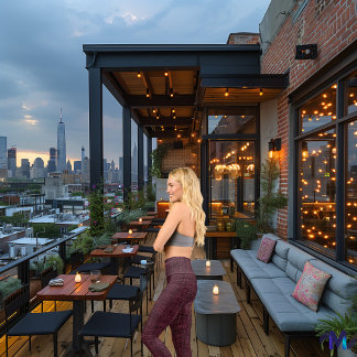 Eleganter Burgund-Denim: Logos und Text personalis Capri Leggings