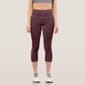 Eleganter Burgund-Denim: Logos und Text personalis Capri Leggings (Vorderseite)