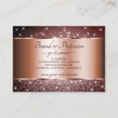 Eleganter Burgund Glitzer Stars Rose Gold Border Visitenkarte (Rückseite)