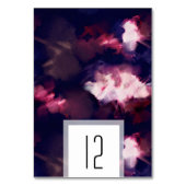 Eleganter Burgund Moderner Brush Stroke Wedding Tischnummer (Vorderseite)