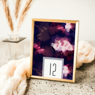 Eleganter Burgund Moderner Brush Stroke Wedding Tischnummer