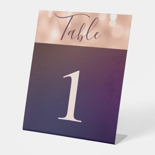 Eleganter Burgund Rose Gold Sparkling-Hochzeitstis Sockelschild (Vorderseite)