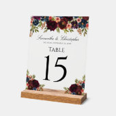 Eleganter Burgunder Blumentisch Acrylschild (Winkel)