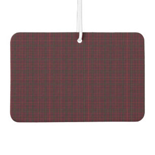 Eleganter Burgunder-Tartan Autolufterfrischer