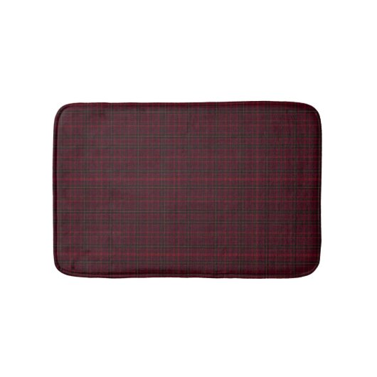 Eleganter Burgunder-Tartan Badematte (Vorderseite)