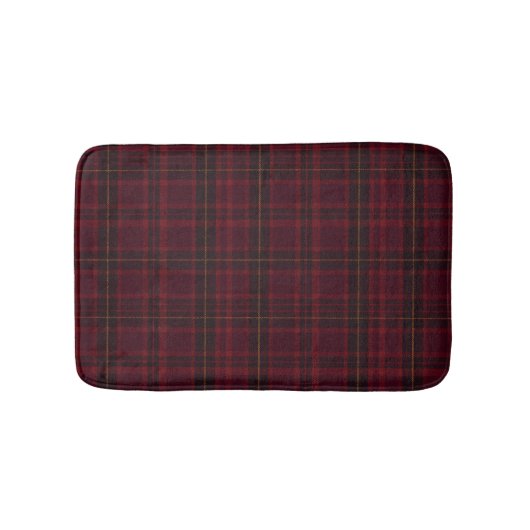 Eleganter Burgunder-Tartan Badematte (Vorderseite)