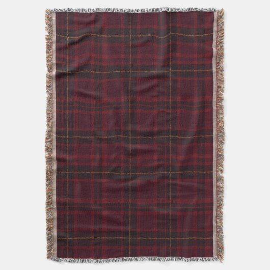 Eleganter Burgunder-Tartan Decke (Vorderseite Vertikal)