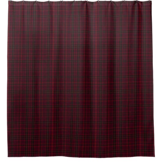 Eleganter Burgunder-Tartan Duschvorhang (Vorderseite)