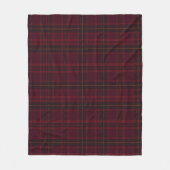 Eleganter Burgunder-Tartan Fleecedecke (Vorderseite)