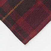 Eleganter Burgunder-Tartan Fleecedecke (Ecke)