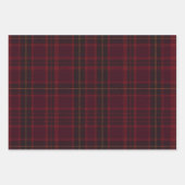 Eleganter Burgunder-Tartan Geschenkpapier Set (Vorderseite)