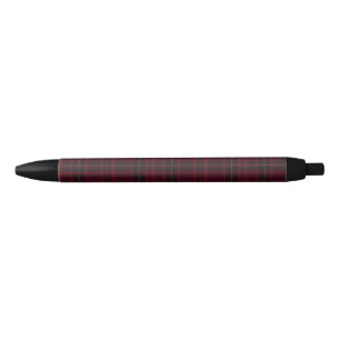 Eleganter Burgunder-Tartan Kugelschreiber
