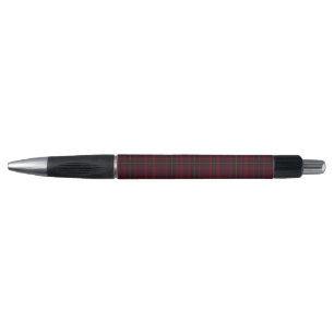 Eleganter Burgunder-Tartan Kugelschreiber