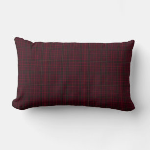 Eleganter Burgunder-Tartan Lendenkissen