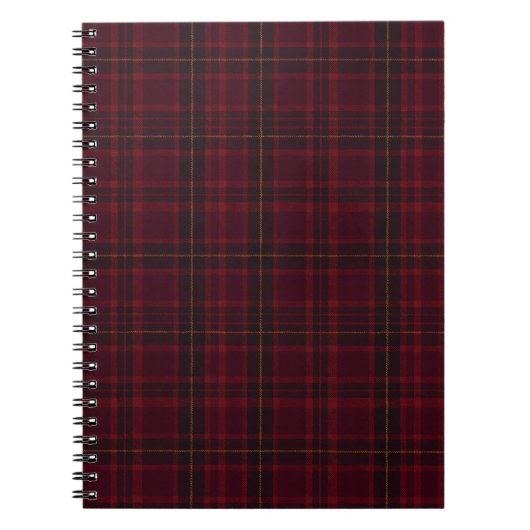 Eleganter Burgunder-Tartan Notizblock (Vorderseite)