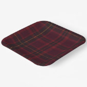 Eleganter Burgunder-Tartan Pappteller (Gewinkelt)