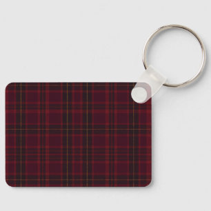 Eleganter Burgunder-Tartan Schlüsselanhänger