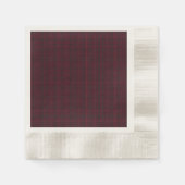 Eleganter Burgunder-Tartan Serviette (Vorderseite)