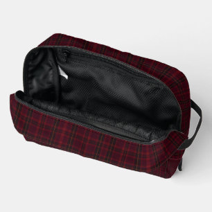 Eleganter Burgunder-Tartan Waschbeutel