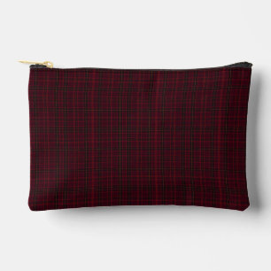 Eleganter Burgunder-Tartan Zubehörtasche