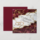 Eleganter Burgunderrot- und Goldmarmor Einladung (Vorne/Hinten)