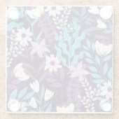 Eleganter Burgundy & Blue Floral Untersetzer (Rückseite)