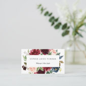Eleganter Burgundy Blush Bloral Frame Makeup Artis Visitenkarte (Stehend Vorderseite)