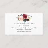 Eleganter Burgundy Blush Bloral Frame Makeup Artis Visitenkarte (Rückseite)