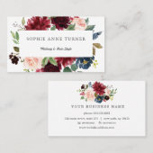 Eleganter Burgundy Blush Bloral Frame Makeup Artis Visitenkarte (Vorne/Hinten)