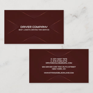 Eleganter Burgundy Chauffeur Fahrer Visitenkarte