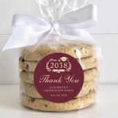 Eleganter Burgundy Gold Abschluss Vielen Dank Runder Aufkleber