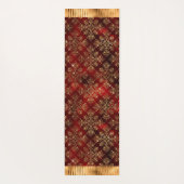 Eleganter Burgundy Gold Damask Yogamatte (Rückseite)