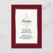 Eleganter Burgundy Gold Winter Wedding Empfang Begleitkarte (Vorderseite)