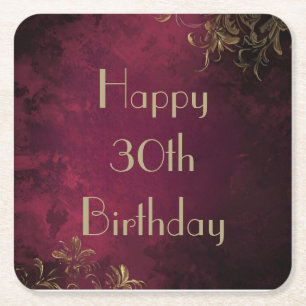 Eleganter Burgundy & Imitats Gold Paper Untersetze Rechteckiger Pappuntersetzer